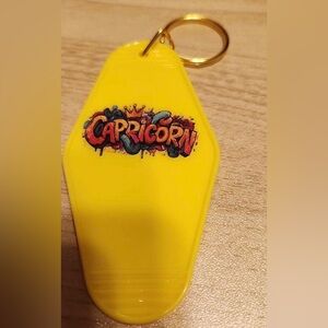 Yellow Capricorn Keychain